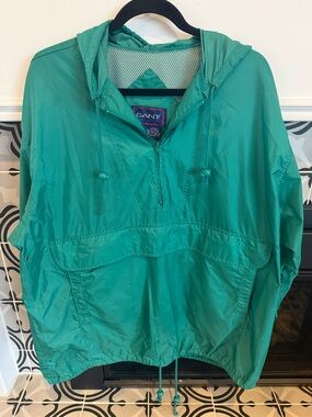 Gant Teal Hooded Pullover Windbreaker
